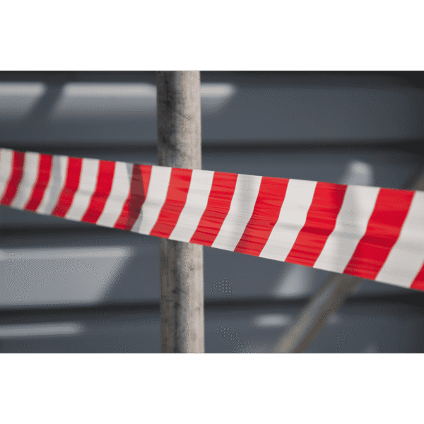 Non-Adhesive Hazard Warning Barrier Tape 80mm x 100m - Red/White