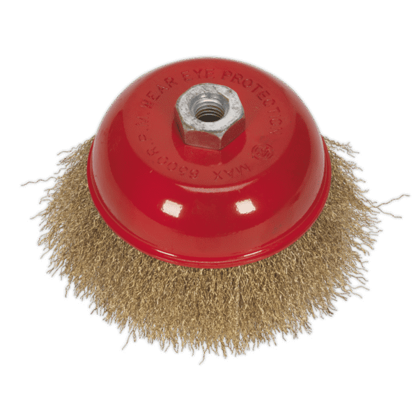 125mm Brassed Steel Crimped Wire Cup Brush M14 x 2mm
