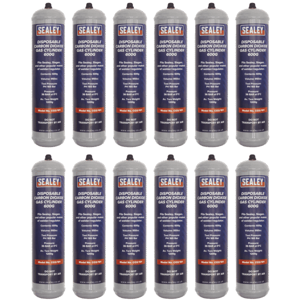 Disposable Carbon Dioxide Gas Cylinder 600g - Box of 12