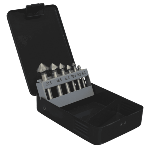 90° Countersink Bit Set 3 x V Flutes 6pc