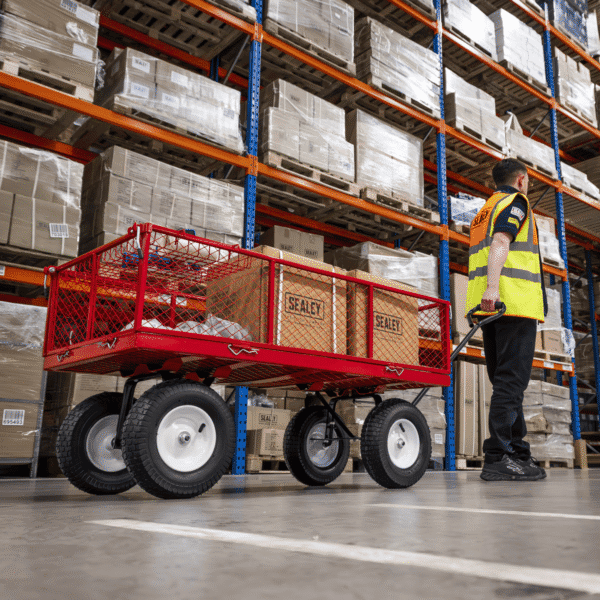 Platform Truck with Sides Pneumatic Tyres 350kg Capacity