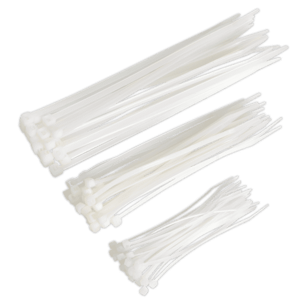 Cable Tie Assortment, White - Pack of 75