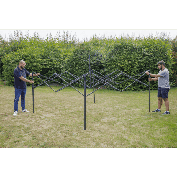 Dellonda Premium 2x2m Pop-Up Gazebo, Heavy Duty, PVC Coated, Water-Resistant Fabric, Supplied with Carry Bag, Rope, Stakes & Weight Bags - Beige Canopy