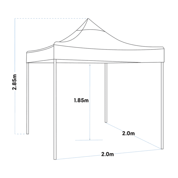 Dellonda Premium 2 x 2m Pop-Up Gazebo, Heavy Duty, PVC Coated,  Water-Resistant Fabric, Supplied with Carry Bag, Rope, Stakes & Weight Bags - Dark Green Canopy