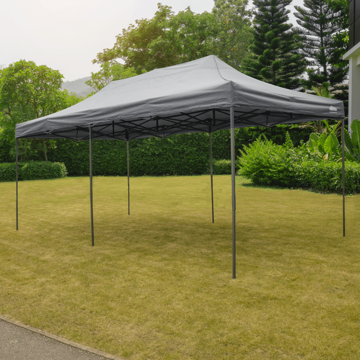 Dellonda Premium 3x6m Pop-Up Gazebo, Heavy Duty, PVC Coated, Water-Resistant Fabric, Supplied with Carry Bag, Rope, Stakes & Weight Bags - Grey Canopy - Image 10