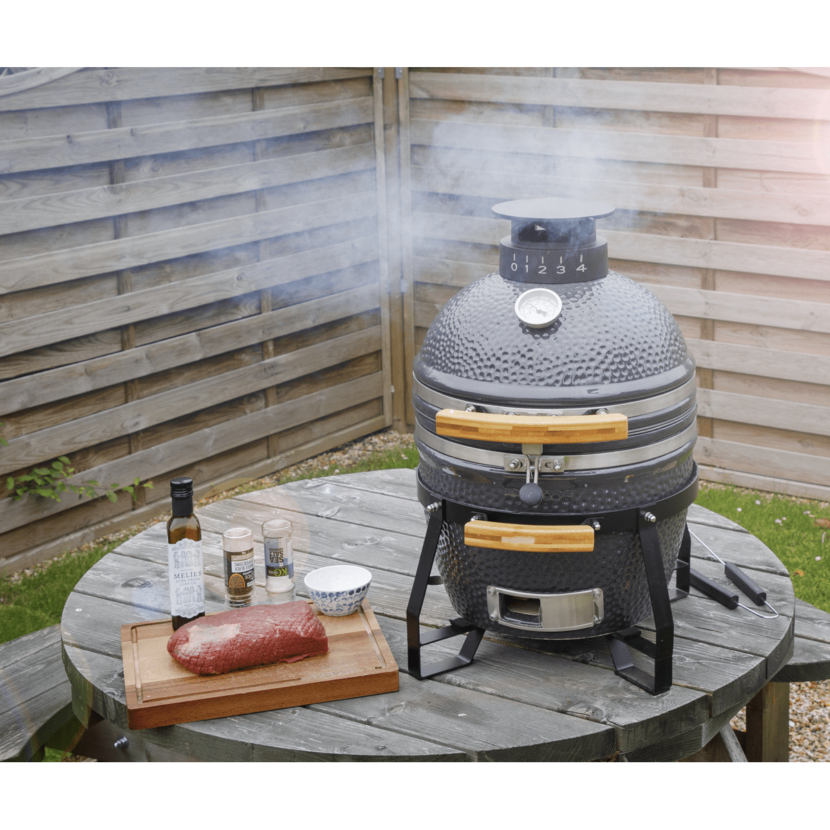 Dellonda Deluxe 16"(40cm) Ceramic Kamado Style BBQ - Image 14