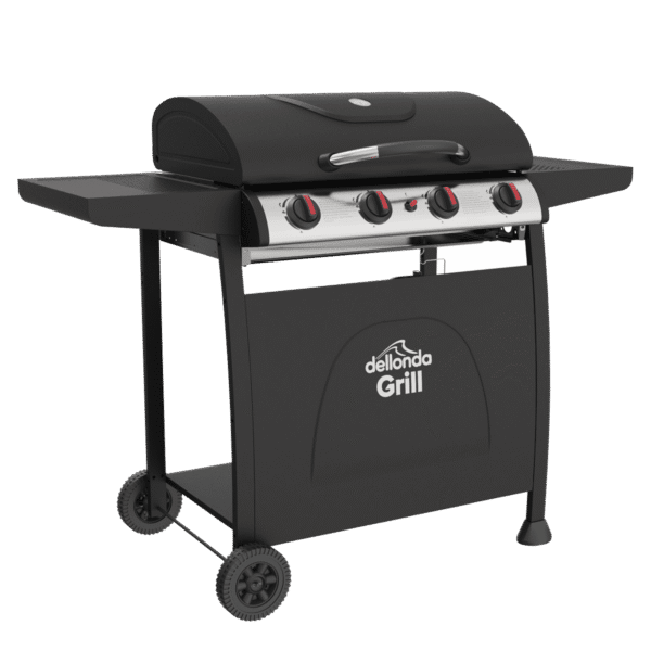 Dellonda 4 Burner Gas BBQ Grill with Piezo Ignition & Thermometer