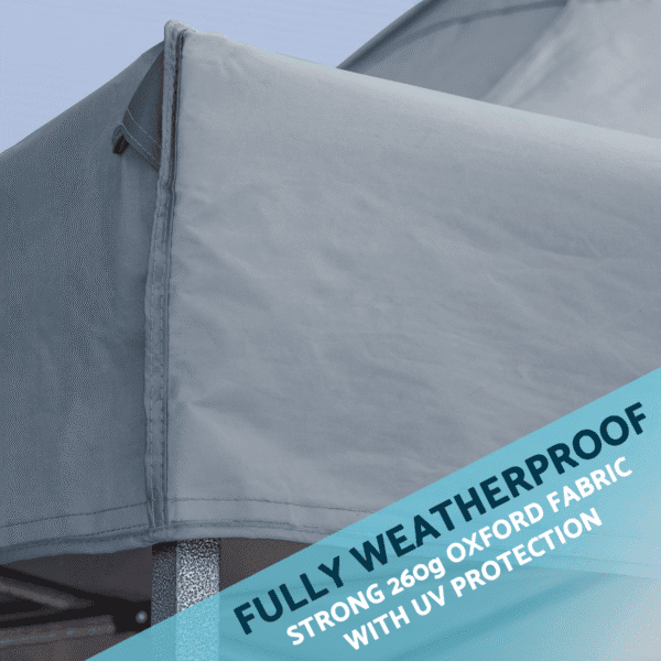 Dellonda Premium 3x3m Pop-Up Gazebo & Side Walls, PVC Coated, Water-Resistant Fabric with Carry Bag, Rope, Stakes & Weight Bags - Grey