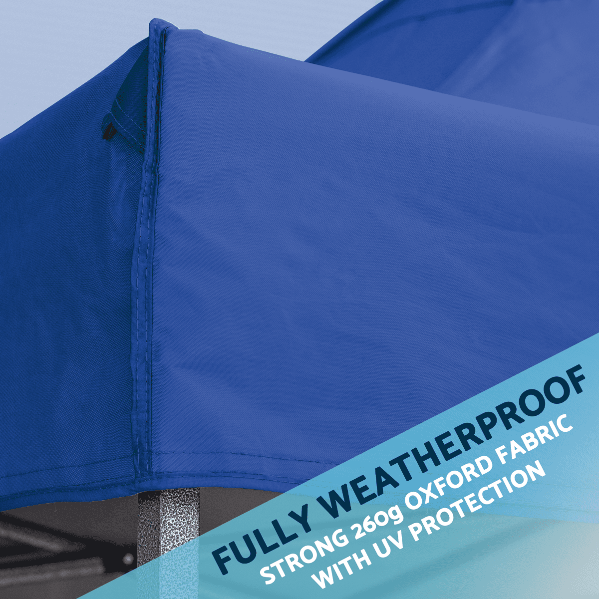 Dellonda Premium 3x6m Pop-Up Gazebo & Side Walls, PVC Coated, Water-Resistant Fabric with Carry Bag, Rope, Stakes & Weight Bags - Blue Canopy - DG173 - Image 2