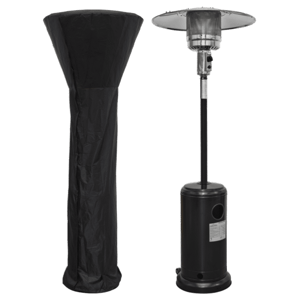 Dellonda Freestanding Gas Patio Heater 13kW with wheels for Commercial & Domestic Use, Supplied with Cover, Black