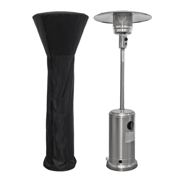 Dellonda Freestanding Gas Patio Heater 13kW with Wheels Supplied with Cover, Stainless Steel