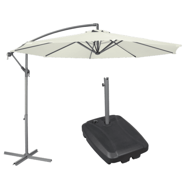Dellonda Banana Parasol with Cover & Base 3m - Cream