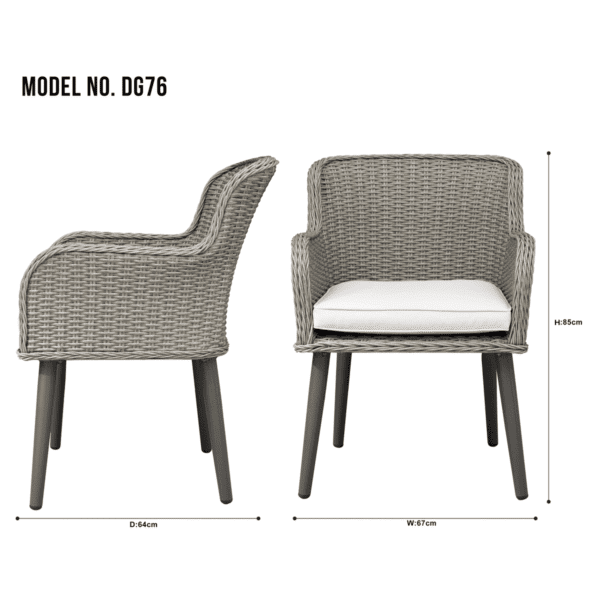 Dellonda Buxton Rattan Wicker Outdoor Chairs Set 2pc