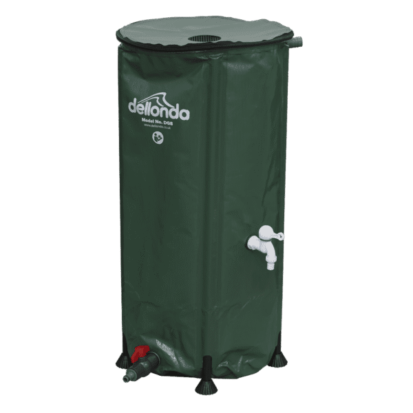Dellonda Collapsible PVC Garden Water Butt with Zipped Lid & Drain Tap 100L