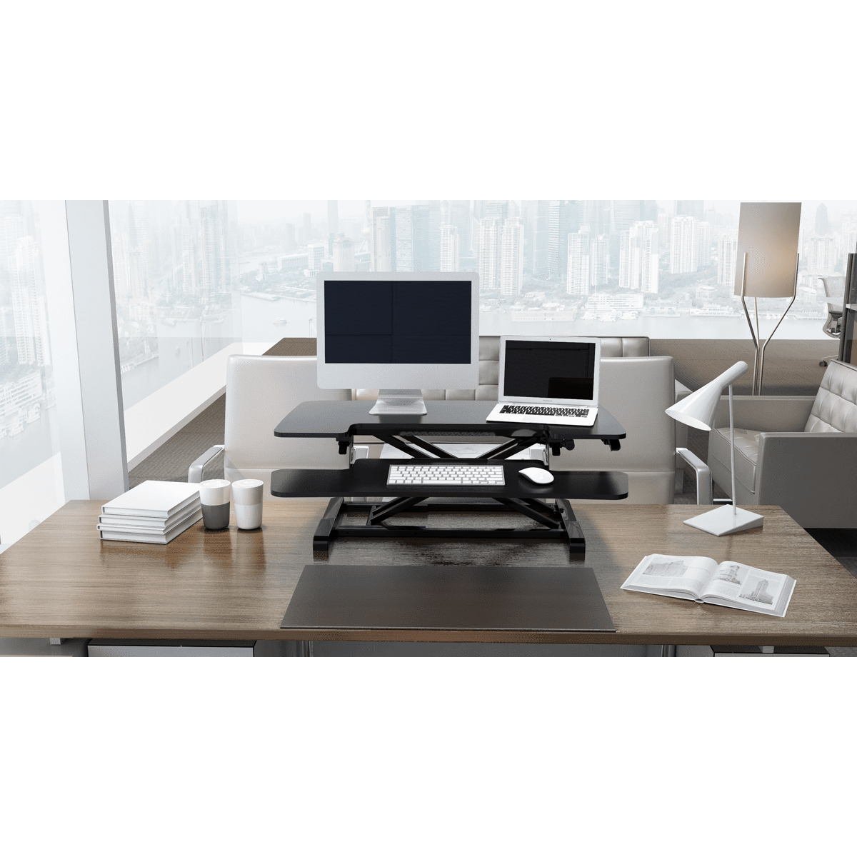 Dellonda 89cm Adjustable-Height Standing Desk Riser 15kg Capacity - Image 6