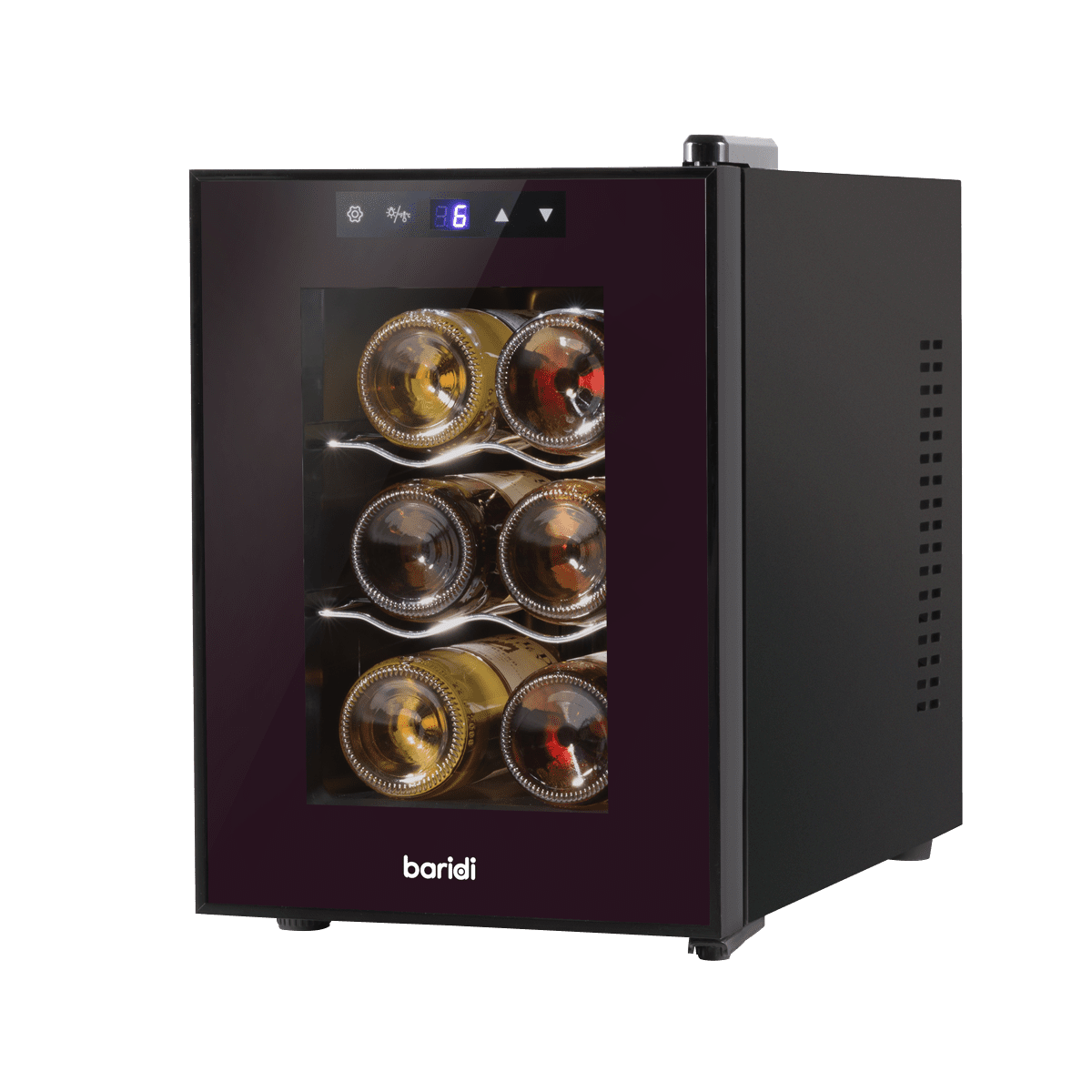 Baridi 6 Bottle Thermoelectric Tabletop Wine Cooler with Touch Control - Black - Image 3