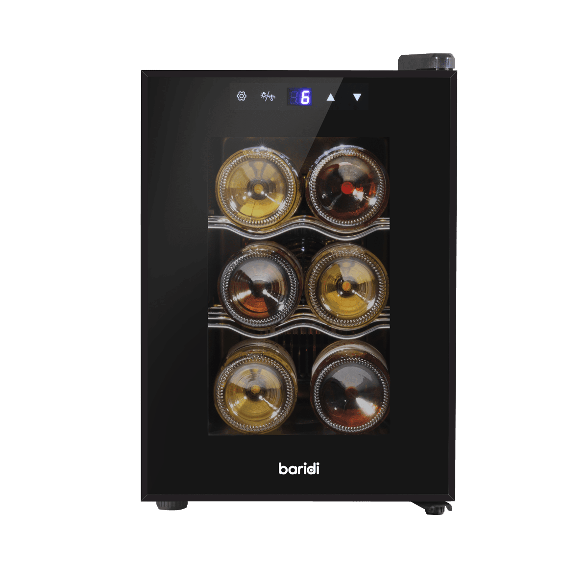 Baridi 6 Bottle Thermoelectric Tabletop Wine Cooler with Touch Control - Black - Image 6
