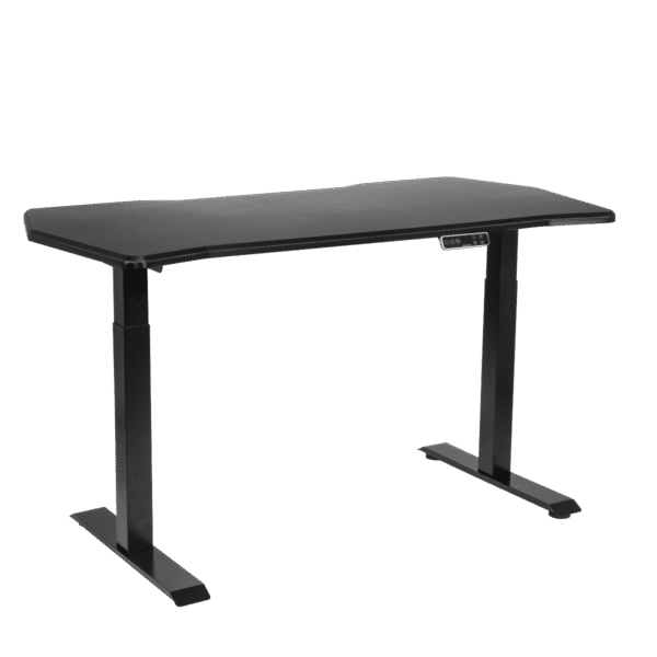 Dellonda Carbon Fibre Effect Electric Height Adjustable Standing Desk, 1400 x 700mm Dual Motor 100kg