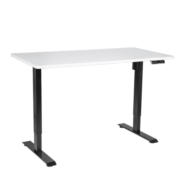 Dellonda White Electric Height Adjustable Standing Desk with Memory, Quiet, 1400x700mm