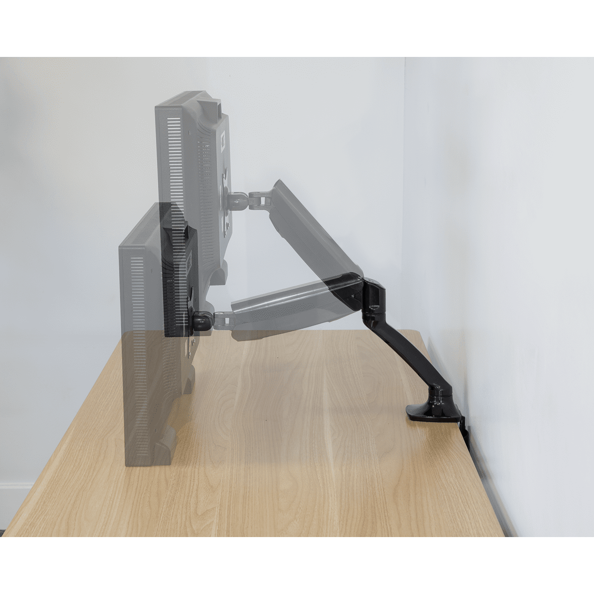 Dellonda Adjustable Single Monitor Arm with 360° Rotation - Black - Image 4