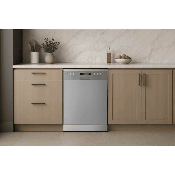 Baridi Regular Sized Freestanding Dishwasher 60cm Wide 13 Place Settings - Silver