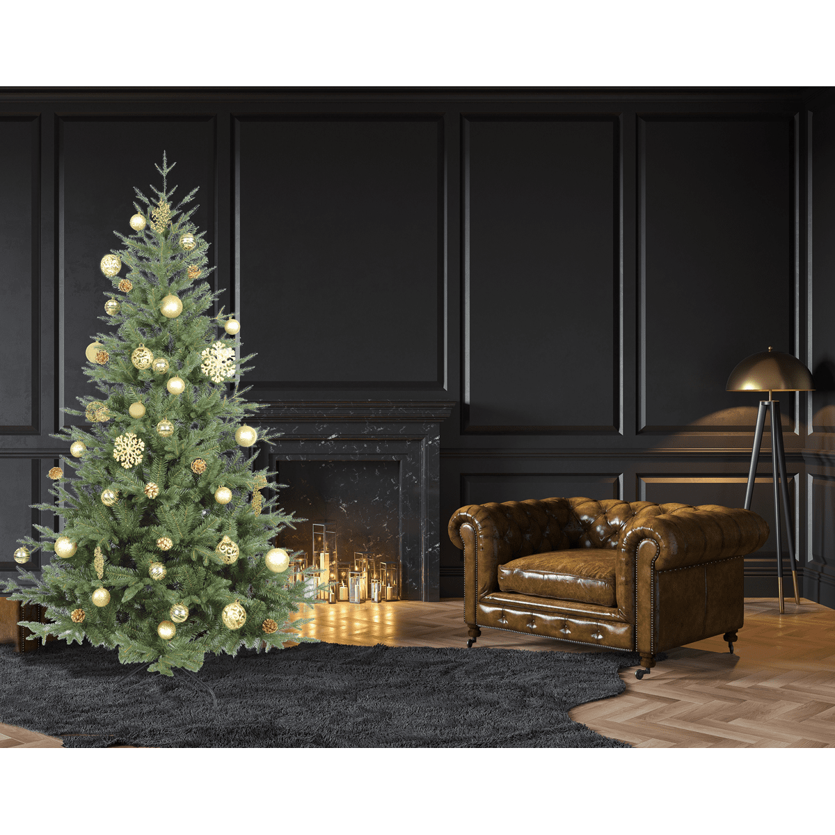 Dellonda Artificial Hinged Christmas Tree 7ft(210cm) - Image 8