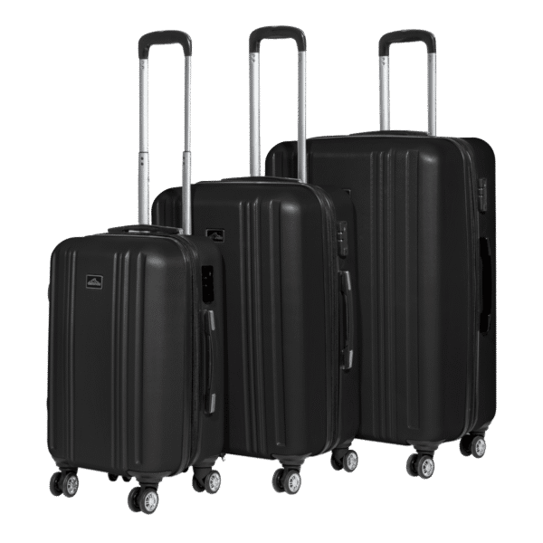 Dellonda Lightweight ABS Luggage Set with TSA Lock - Black