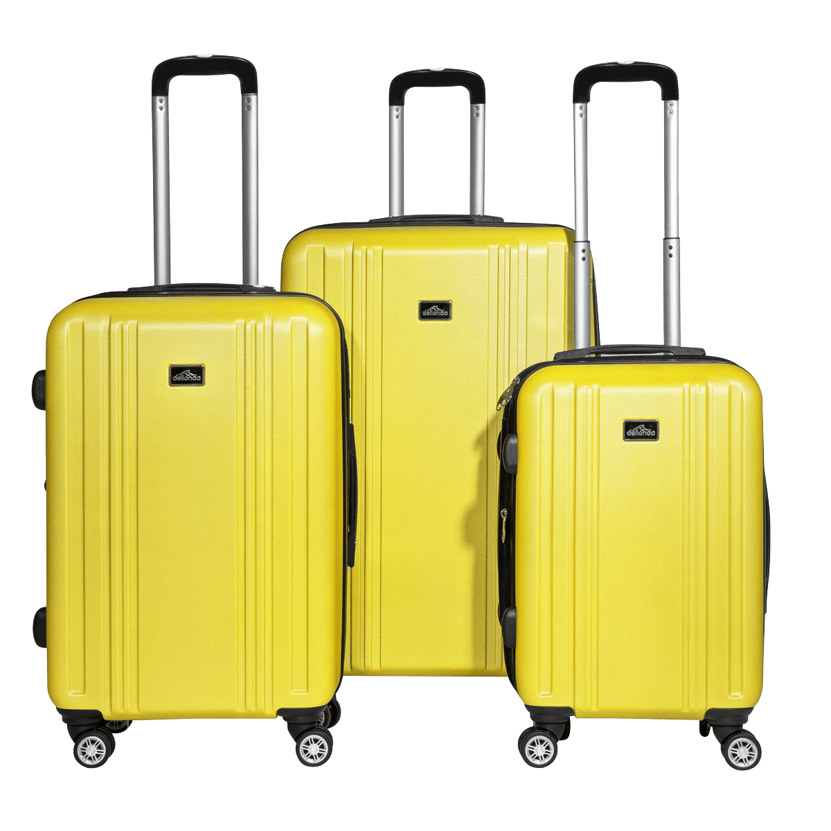 Dellonda Lightweight ABS Luggage Set with TSA Lock - Yellow - Image 2