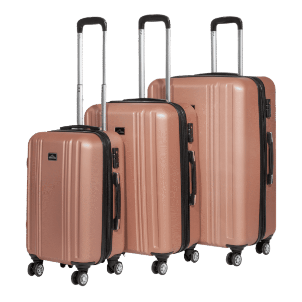 Dellonda Lightweight ABS Luggage Set with TSA Lock - Rose Gold