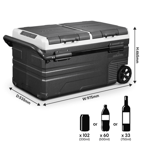 Dellonda Portable Fridge Freezer/Cool Box with LED Display 75L