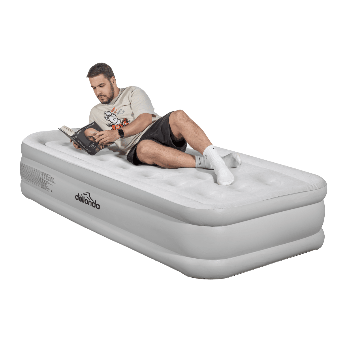 Dellonda Raised Air Bed with Removable Electric Pump & Storage Bag - Single - Image 7