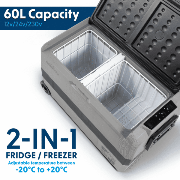 Dellonda Portable Fridge Freezer/Cool Box with LED Display 60L