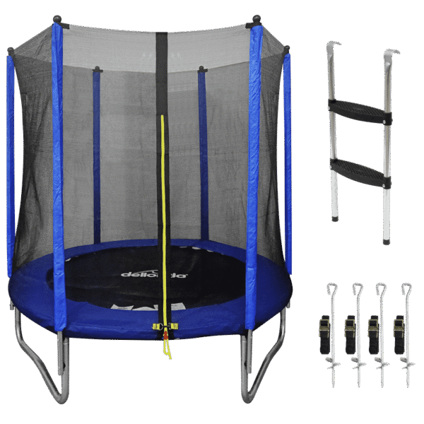 Dellonda Heavy-Duty Outdoor Trampoline with Safety Enclosure Net, Anchors & Ladder 6ft