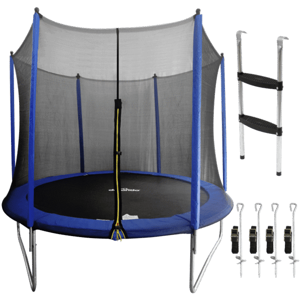 Dellonda Heavy-Duty Outdoor Trampoline with Safety Enclosure Net, Anchors & Ladder 10ft