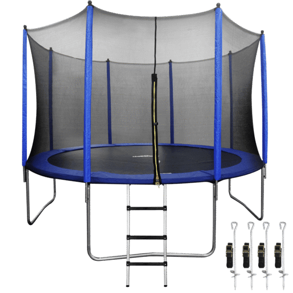Dellonda Heavy-Duty Outdoor Trampoline with Safety Enclosure Net, Anchors & Ladder 12ft