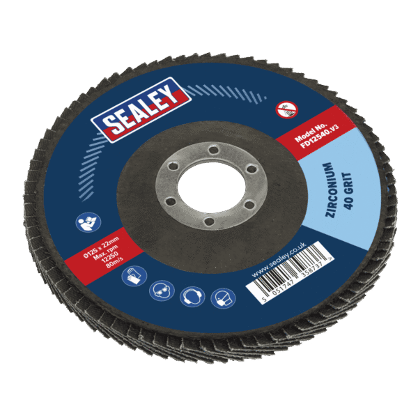 125mm Zirconium Flap Disc 40Grit 22mm Bore