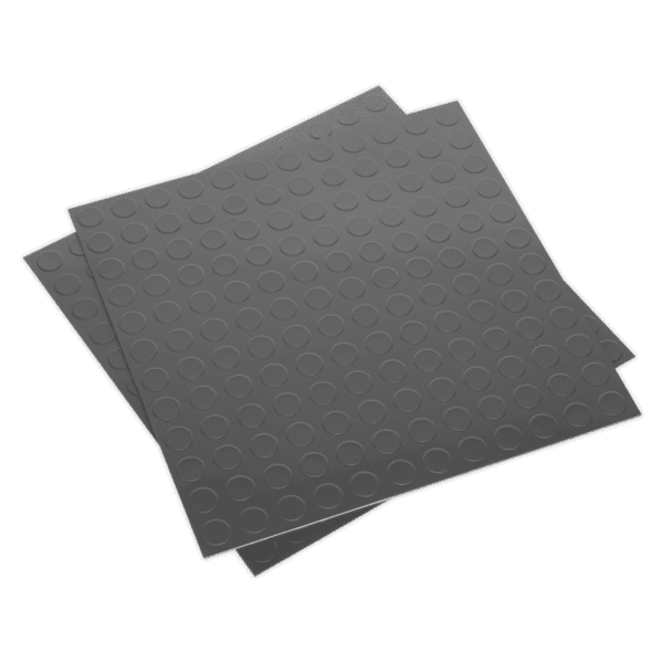 Vinyl Floor Tile with Peel & Stick Backing Silver Coin - Pack of 16