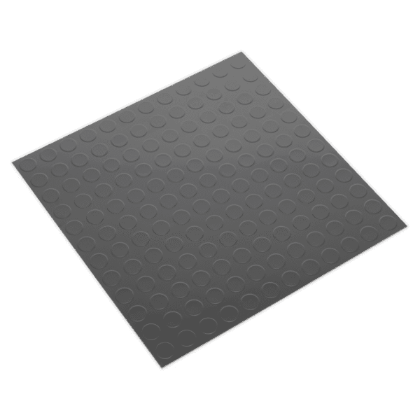 Vinyl Floor Tile with Peel & Stick Backing Silver Coin - Pack of 16