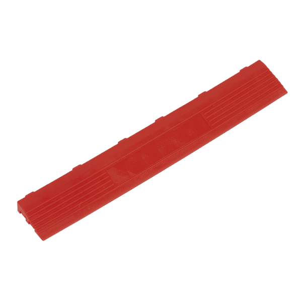 Polypropylene Floor Tile Edge 400 x 60mm, Red Female - Pack of 6