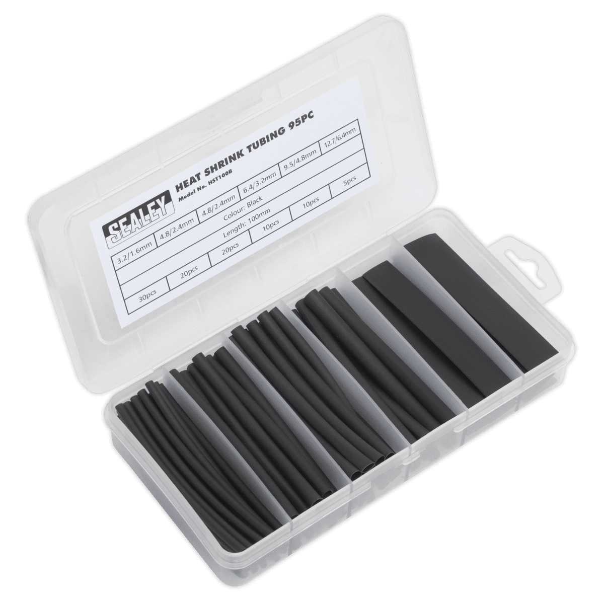Heat Shrink Tubing Assortment 100mm 95pc - Black - Image 4