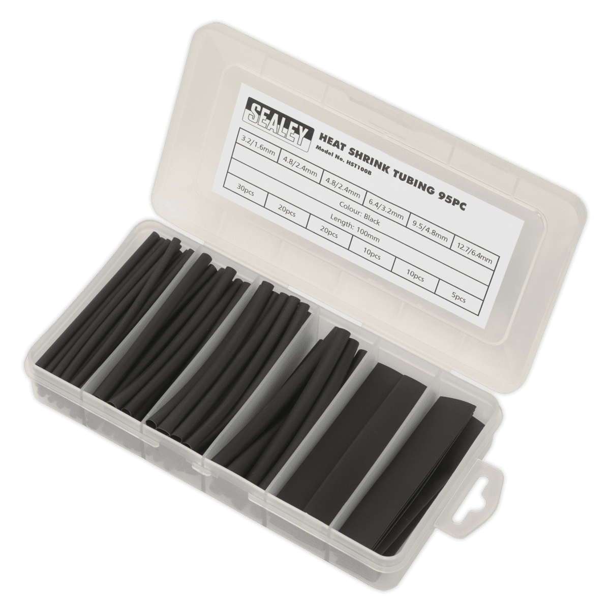 Heat Shrink Tubing Assortment 100mm 95pc - Black - Image 2