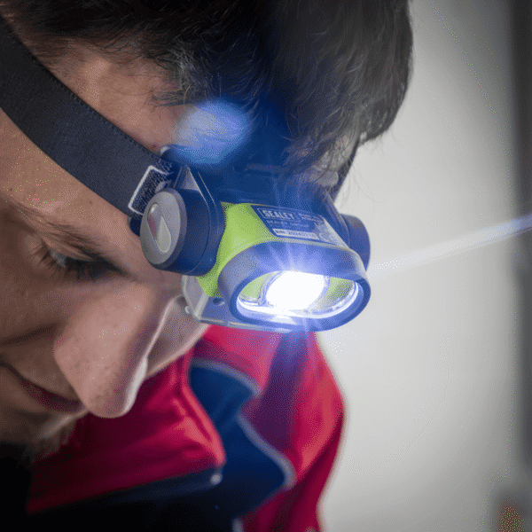 Rechargeable Head Torch with Auto-Sensor 5W & 3W COB LED