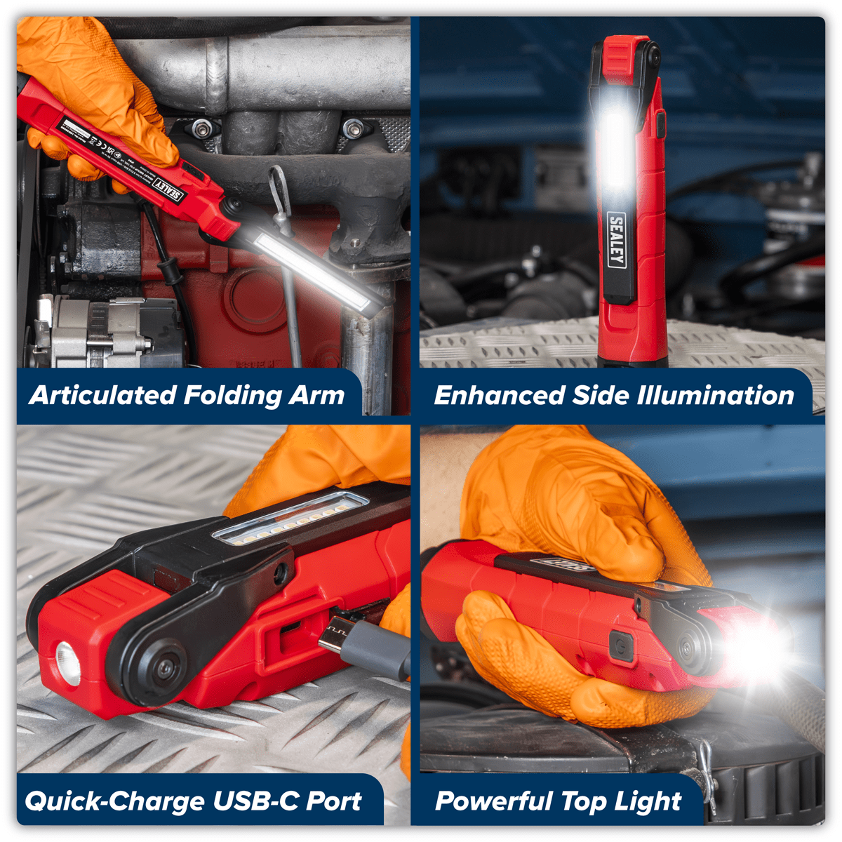 Rechargeable 360° Inspection Light 10W & 2 x 4W SMD LED - Red - Image 15