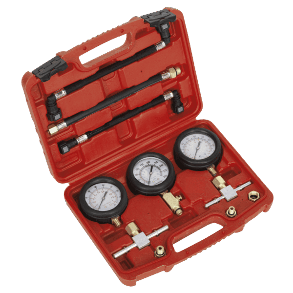 Motorcycle Compression & Fuel Pressure Gauge Set 3pc