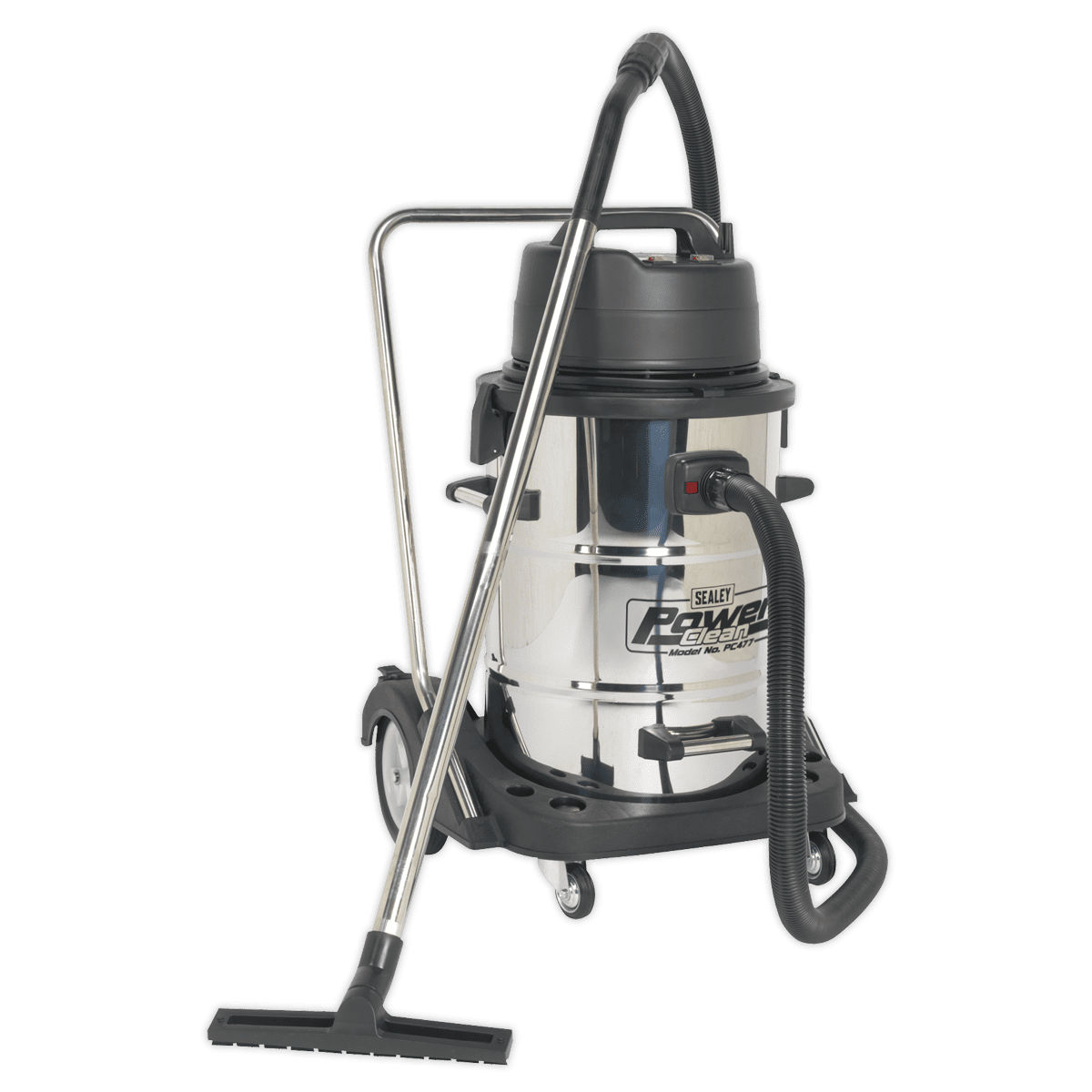 Industrial Vacuum Cleaner Wet & Dry Stainless Steel Drum with Swivel Emptying 77L 2400W - Image 6