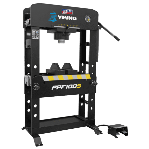 Viking Floor Type Air/Hydraulic Press with Sliding Ram & Foot Pedal 100 Tonne