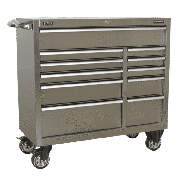Premier™ Heavy-Duty Extra-Wide Rollcab 11 Drawer 1055mm - Stainless Steel