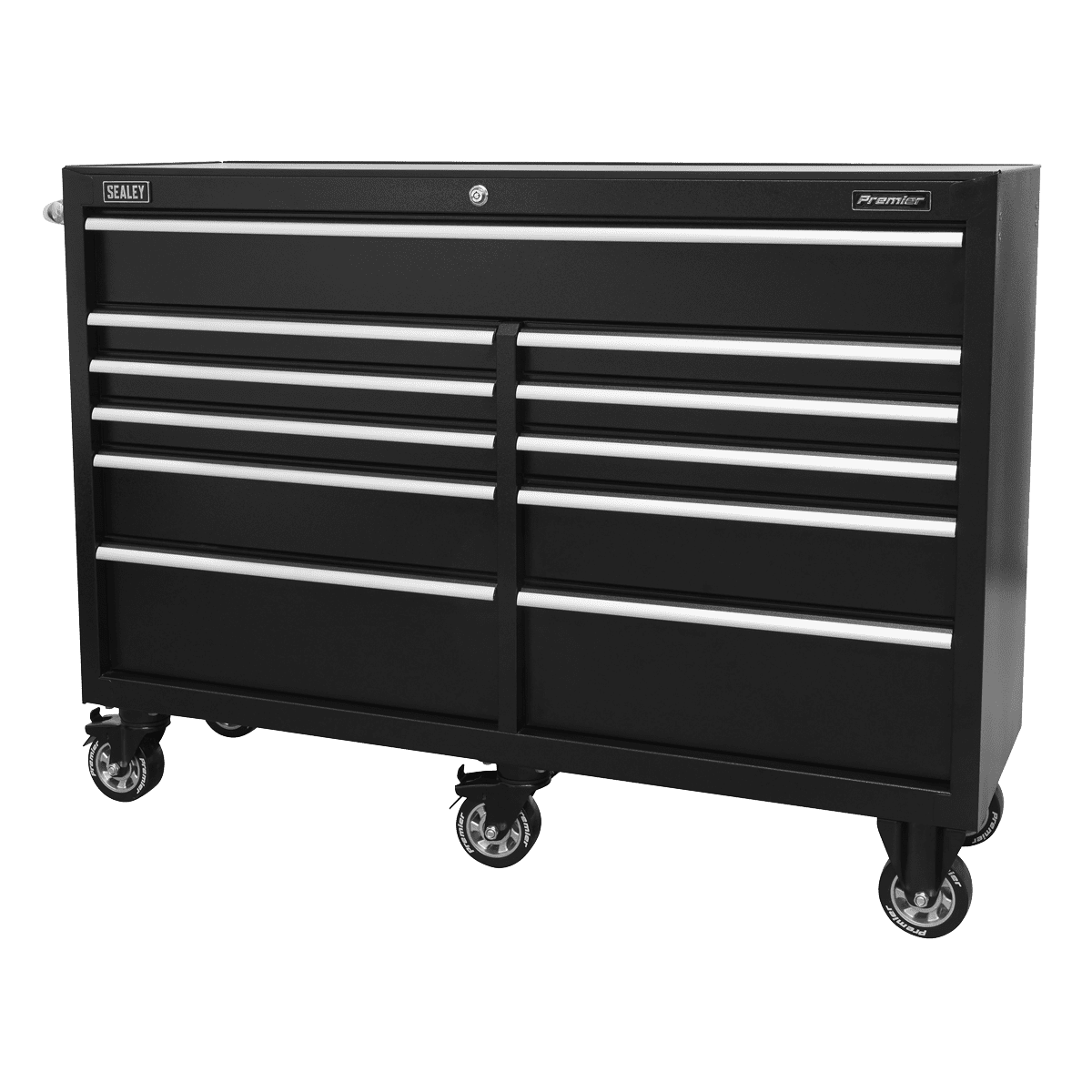 Premier™ Heavy-Duty Extra-Wide Rollcab 11 Drawer 1430mm - Black - Image 2