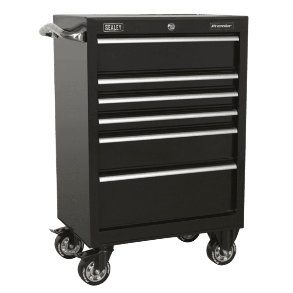 Premier™ Heavy-Duty Rollcab 6 Drawer 675mm - Black