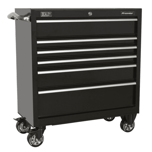 Premier™ Heavy-Duty Rollcab 930mm 6 Drawer - Black